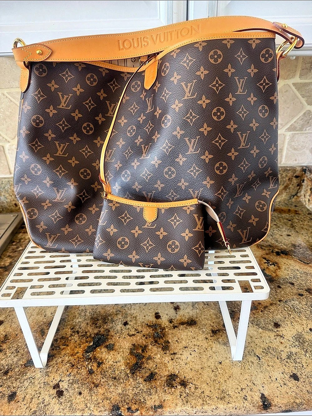 LV Graceful Monogram Shoulder Bag in Brown & Tan EUC!